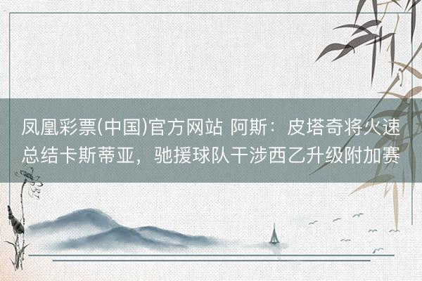 凤凰彩票(中国)官方网站 阿斯:皮塔奇将火速总结卡斯蒂亚,驰援球队干涉西乙升级附加赛