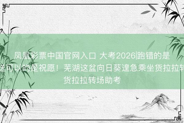 凤凰彩票中国官网入口 大考2026|跑错的是场合，送可以的是祝愿！芜湖这盆向日葵遑急乘坐货拉拉转场助考
