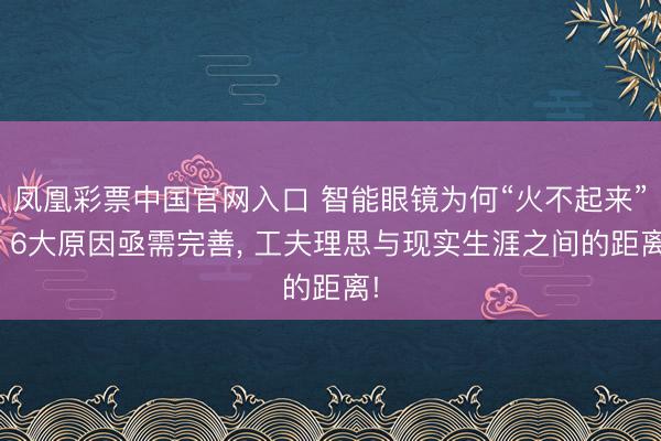 凤凰彩票中国官网入口 智能眼镜为何“火不起来”? 6大原因亟需完善， 工夫理思与现实生涯之间的距离!